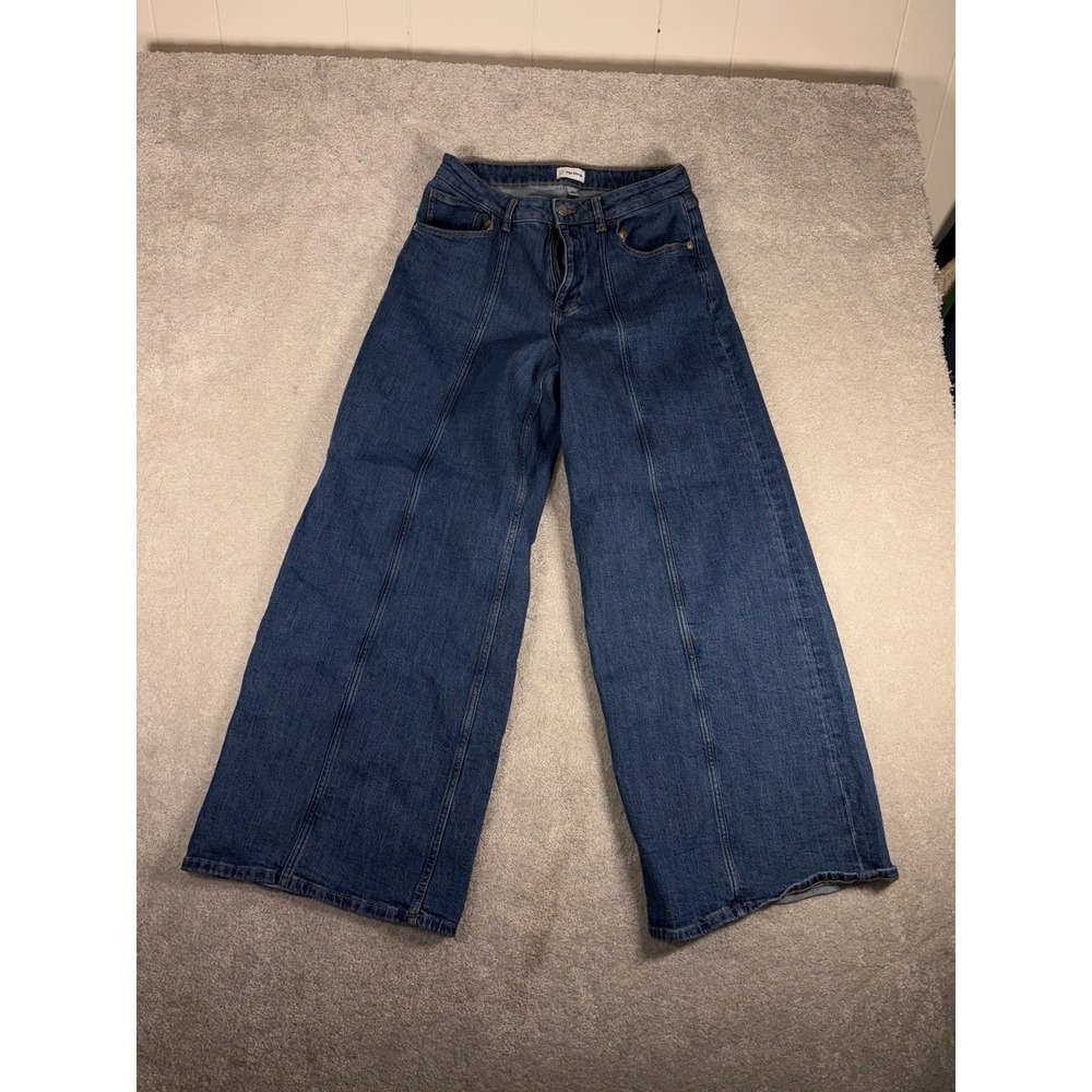the drop frida jeans medium indigio‎ extra wide leg jeans size 29